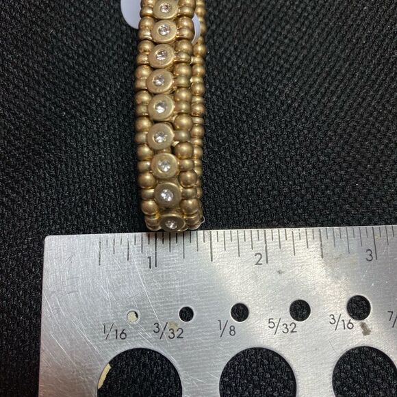 Gold-Tone Crystal Filigree Stretch Bracelet - One size fits all - Picture 4 of 4